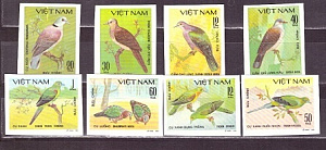 Вьетнам, Птицы, 1980, 8 марок без зубцов